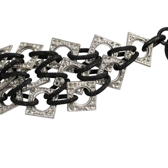 VINTAGE Y2K CHAINMAIL NEO PUNK WHIMSIGOTH CHOKER BARNEY’S NY - Picture 3 of 7